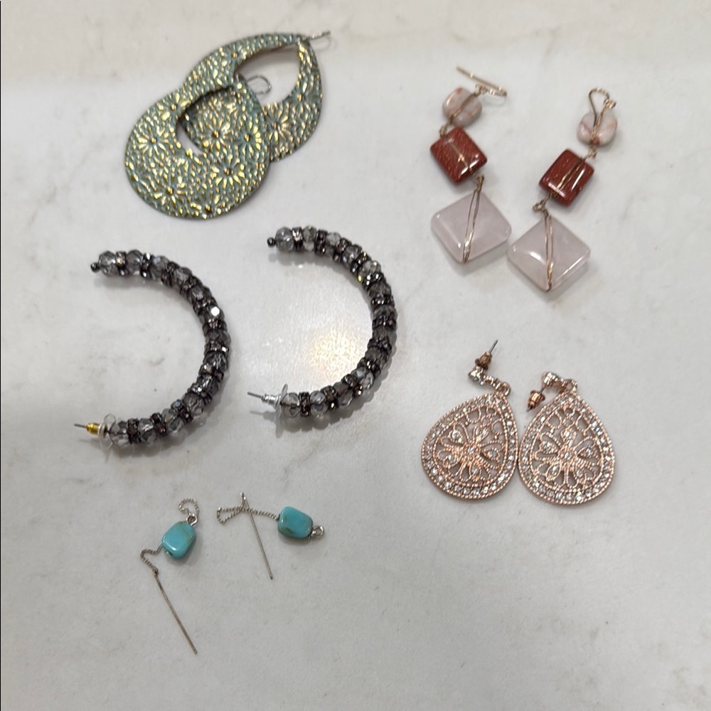 Elegant Silver and Gold Earrings Set and Rose Gold